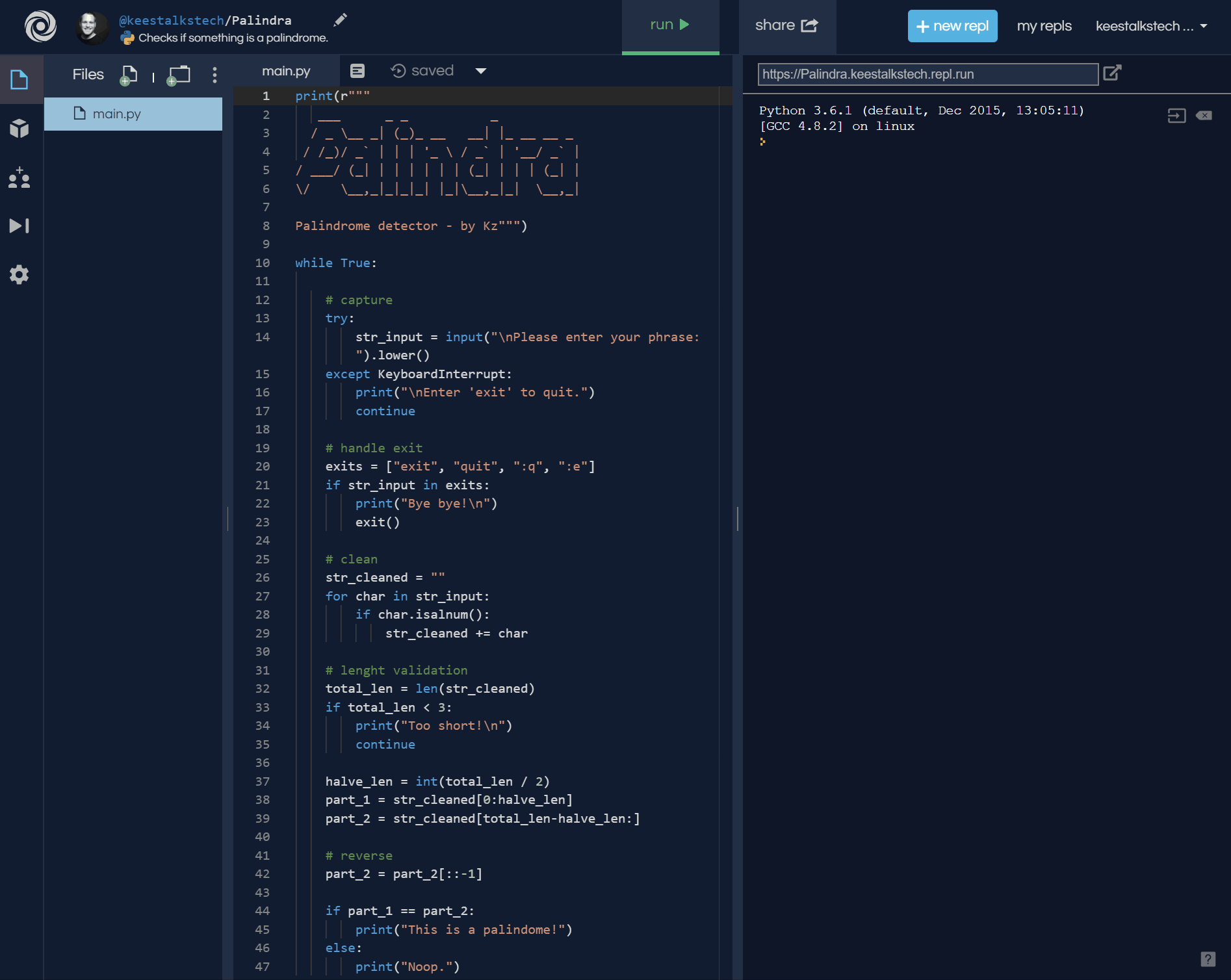What’s not to love? Linter, debugger, dark mode, side by side execution, shareable and free!