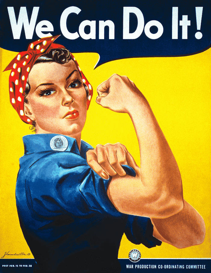 “We Can Do It!” poster for Westinghouse, closely associated with Rosie the Riveter by J. Howard Miller